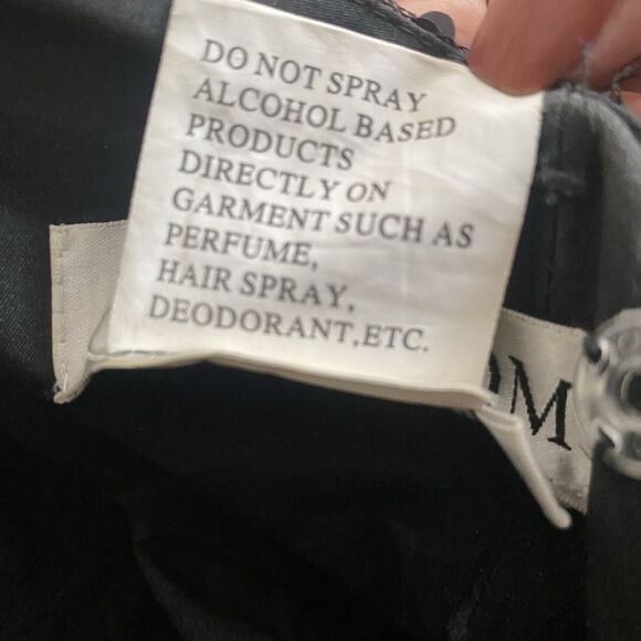 Joli Formal Dress Sz 20 Strapless Black Sequin Corset Tulle Ball Gown Prom - Picture 9 of 12